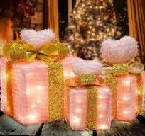 Amazon.com: Tngan Pink Lighted Gift Boxes, Christmas ...
