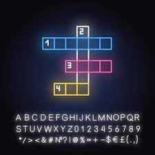Or have different symbols and methods that represent how words are to be read. Crossword Grid Neon Light Icon Word Puzzle Quiz Mental Exercise Challenge Knowledge Intelligence Test Brain Teaser Glowing Sign With Alphabet Numbers And Symbols Vector Isolated Illustration 3762510 Vector Art At Vecteezy