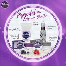 Produk kami bermanfaat untuk mencerahkan atau memutihkan kulit secara aman karena bersifat natural whitening agent. Glow Skin White Glow Skin White