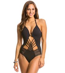 Kenneth Cole Strappy Push Up One Piece Swimsuit