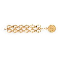 Vintage Chanel Logo Coin Charm Mesh Bracelet 2 755 Liked On Polyvore Featuring Jewelry Bracelets Metallic Military Jewelry Logo Jewelry Vintage Bangles