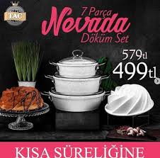 Tac 7 Parca Neveda Dokum Set Pyrex Ikramlar Nevada