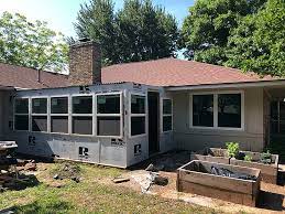 More images for sunroom framing plans » Diy Sunroom How To Convert A Porch To A Sunroom Framing And Windows Run To Radiance