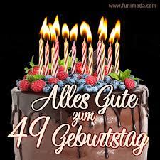 Ein animiertes bild mit einem geburtstag ist. Alles Gute Zum 49 Geburtstag Schokoladenkuchen Gif Herunterladen Auf Funimada Com