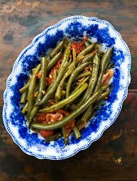 Green Beans With Tomatoes And Bacon Recipe Simplyrecipes Com Recipe Bacon Recipes Healthy Eating Recipes Green Beans