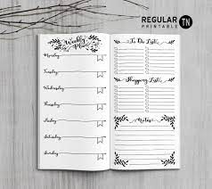 Printable Traveler S Notebook Weekly Insert Regular Tn Planner Bullet Journal Bullet Journal Ideas Pages Bullet Journal Inspiration