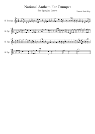 Written by francis scott key. National Anthem For Trumpet Sheet Music For Trumpet Solo Musescore Com
