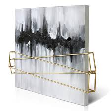 Explore alibaba.com for great metal abstract wall. Lamplig Abstract Wall Art 100 Hand Painted Oil Paintings Black White Canvas Prints Large Modern Framed Pictures With Gold Metal Decor 3d Textured Artwork For Bedroom Dining Living Room 27x24 Inch Buy