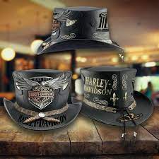 Pin By Thurston Hayes On Leather Work Leather Top Hat Harley Davidson Hats Leather Hats