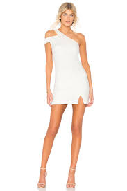 Bobi Black One Shoulder Dress In White Vestidos Roupas