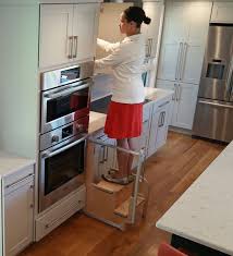The Step 180 Cabinet Step Stool Remains Hidden Until You Need A Leg Up Kitchende Kitchen Step Stool Kitchen Window Design Kitchen Cabinet Organization Layout