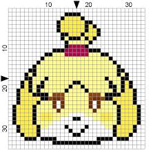 Animal Crossing New Leaf Isabelle Pattern Kawaii Cross Stitch Cross Stitch Patterns Pixel Art Grid