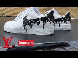 8 Louis Vuitton Drippy Custom Nike Air Force 1 Custom Youtube Nike Shoes Outfits Louis Vuitton Jeans Air Force Shoes