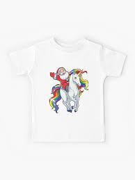 Santa Riding Unicorn T Shirt Weihnachtsgeschenke Rainbow Space Xmas T Shirt Geschenke Ideen Kinder T Shirt Von Liquegifts Redbubble