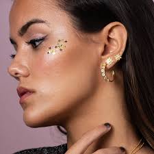 Minimalist white natural stone hoop earrings