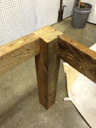 I Ripped The 4x8 Beam In Half To Get Get A Nice 4x4 Post For My Legs Also The Pressure Washing Cleaning Really Made The Wood Wood Farm Table Entryway Tables