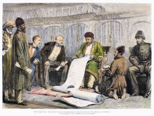 Amazon.com: Mohammed Yakub Khan N(1849-1923) Amir Of Afghanistan 1879-1880 Signing The Treaty Of Gandamak In 1879 Contemporary English Wood Engraving Poster Print by (18 x 24): Posters & Prints