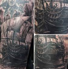 girls pirate ship chest tattoo