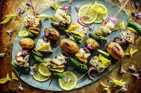 Directions step 1 preheat outdoor grill for medium heat. Grilled Swordfish Skewers With Lemon Garlic Sauce Heather Christo