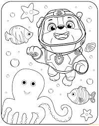 Download paw patrol coloring pages transparent png logos. Paw Patrol Rubble Underwater Coloring Page Paw Patrol Coloring Pages Paw Patrol Coloring Summer Coloring Pages
