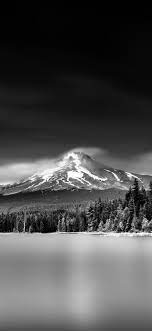 Nature Snowy Mountains Lake Grayscale Landscape Iphone X Wallpaper Landscape Wallpaper Landscape Snowy Mountains