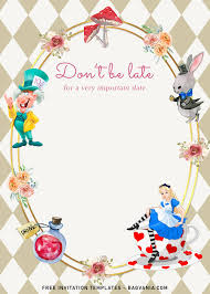 Free printable sunny bunnies birthday invitation template one of our loyal reader, kyree asked us to design one of our favorite cartoon series on youtube, sunny bunnies. 8 Vintage Alice In Wonderland Birthday Invitation Templates Free Printable Birthday Invitation Templates Bagvania