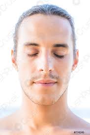 Maybe you would like to learn more about one of these? Portrait D Homme Sexy A Poitrine Nue Avec Yeux Fermes Stock Photo Crushpixel