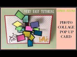 They are sooo fun, easy and quick to make, i warn you that you may not be able to stop! Photo Collage Pop Up Card Without Diecut Very Easy Tutorial Express Feelings Youtube Pop Up Cards Mini Scrapbook Albums Fun Fold Cards