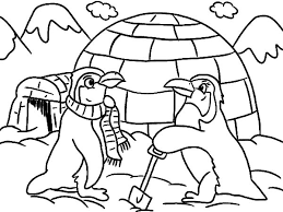 Vector color alphabet for children, letter p penguin. Igloo And Two Penguins Coloring Pages Bulk Color