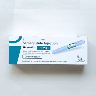 Ozempic 1 mg pre-filled pen packaging, AI generated