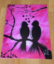 How To Paint Love Birds On Branch Bird Painting Diy Love Birds Painting Painting Art Projects