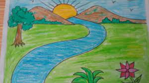 How To Draw A Landscape Kids Drawing Mountains Drawing With Basic Shapes Youtube Nature Drawing For Kids Landscape Drawing For Kids Scenery Drawing For Kids