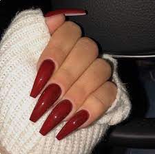 Kiss Me Red Press On Acrylic Nails 10 Set Any Size Shape Etsy Red Acrylic Nails Fake Nails Stylish Nails Designs