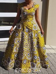 Ericdress African Fashion Floor Length A Line Dress Without