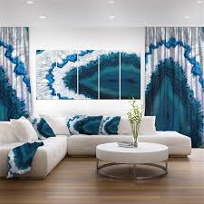 It looks pretty, attractive, and somewhat professional. Designart Canada Blue Brazilian Geode 28 In X 60 In 5 Panel Canvas Wall Art Pt14377 401 Rona