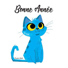 Carte Bonne Année 2023 Petit Chat Bleu : Envoyer une vraie Carte De Voeux 2023  Chat Mignon dès 1,99€ - Merci Facteur