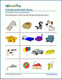 Check spelling or type a new query. Matching Pictures That Rhyme Worksheets K5 Learning