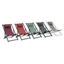 4.6 out of 5 stars, based on 177 reviews 177 ratings current price $92.91 $ 92. Set Of 2 Sun Loungers Adjustable Deck Chairs With Headrest Made From An Anthracite Aluminium Frame And Terracotta Textilene