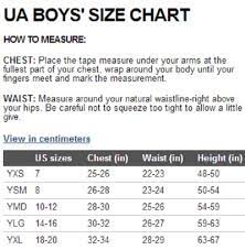 Under Armor Youth Small Size Chart Youth Jackets Size Chart For Kids Under Armour Kids