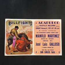 1972 Bullfight in Acapulco Manolo Martinez vs Jose Luis Galloso Mexico  Postcard