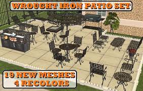 Lucia brown wicker outdoor patio swivel lounge chair/cushions. Mod The Sims The Wrought Iron Patio Set 19 New Meshes 7 24 12 Fixed The Shadow On The 1 Tile Coffee Table