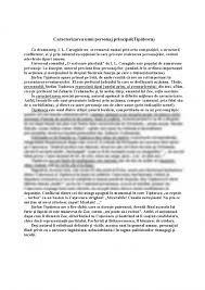 Caracterizarea personajului literar este o compunere pe baza textului literar, evidențiind trăsăturile morale și fizice ale personajului, atitudinile, comportmentul caracterizarea personajului trebuie să cuprindă componentele specifice unei compuneri: Referat Caracterizarea Unui Personaj Principal Tipatescu 338029 Graduo