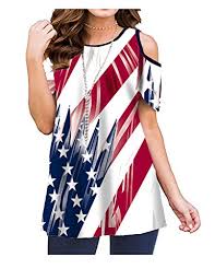 Your fourth of july party needs this flag cake. Luranee Ladies Tops Patriotic Feminine 4th July T Shirts Cold Shouder Scoop Neck Short Sleeve Tunics Comfy Flattering Elegant Loose Fit Independence Day Blouses 2xl Patriotic T Shirts