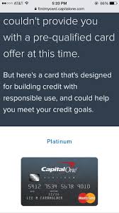 Capital one platinum credit card and capital one quicksilver credit card. Capital One Pre Approval Myfico Forums 4622816