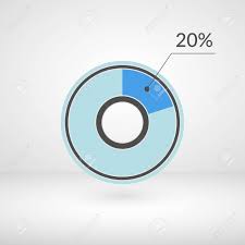 20 percent pie chart isolated symbol percentage vector infographics