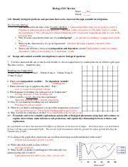 If false, note the correct answer. Bioeoc Practicekey Biology Eoc Review Name Key Period 1 01 Identify Biological Problems And Questions That Can Be Answered Through Scientific Course Hero