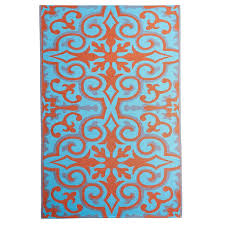Home rugs & curtains rugs area rugs oasis moorish tile outdoor rug. Global Scroll Blue And Orange Rug Cheap Outdoor Decor From Pier 1 Imports Popsugar Home Uk Photo 86