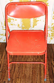 Vintage Bright Orange Childs Folding Chair Samsonite Metal Chair Chippy Paint Home Decor Outdoor Childs Furniture Metal Folding Chairs Metal Chairs Chair