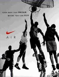 This Nike Advertisement Promotes The Nike Air Release By Showcasing Basketball Players Jumping Nike Uses The Basketball Court Nike Ad Nike Poster Nike Quotes