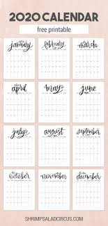 Beautiful Free 2020 Printable Calendar In 2020 Calendar Printables Free Calender Planner Printables Free